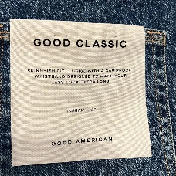 Good American Good Classic Slim Straight Jeans Size 0/25. NWT