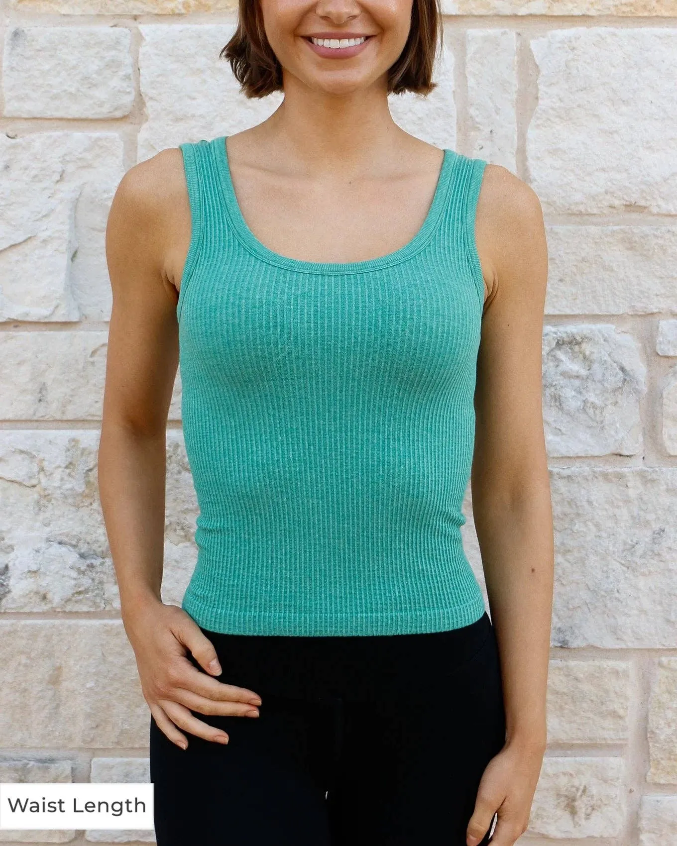Grace and Lace Brami Tank in Heathered Green