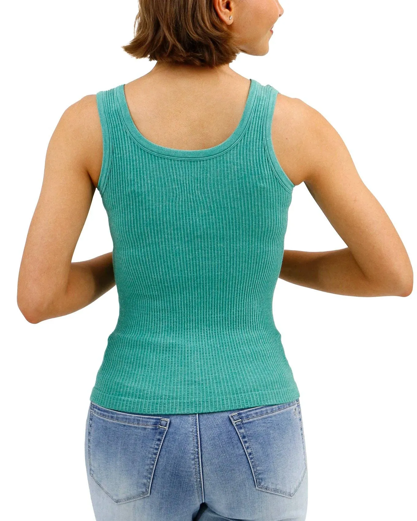 Grace and Lace Brami Tank in Heathered Green