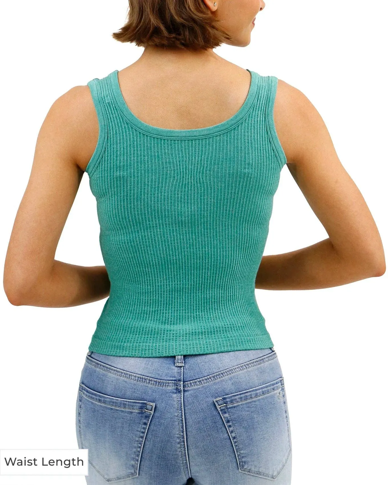 Grace and Lace Brami Tank in Heathered Green