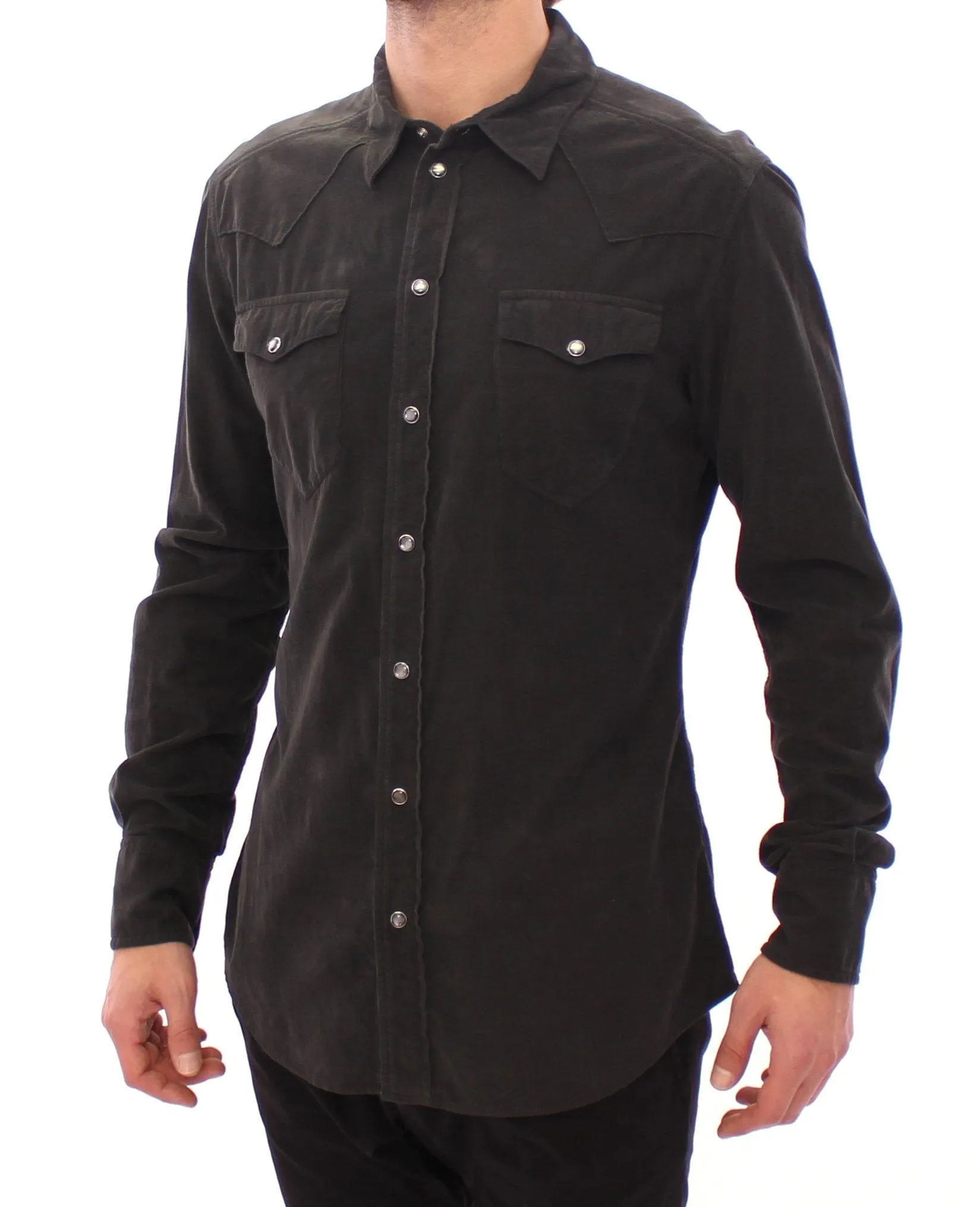 Gray Long Sleeve Manchester Sicilia Casual Shirt