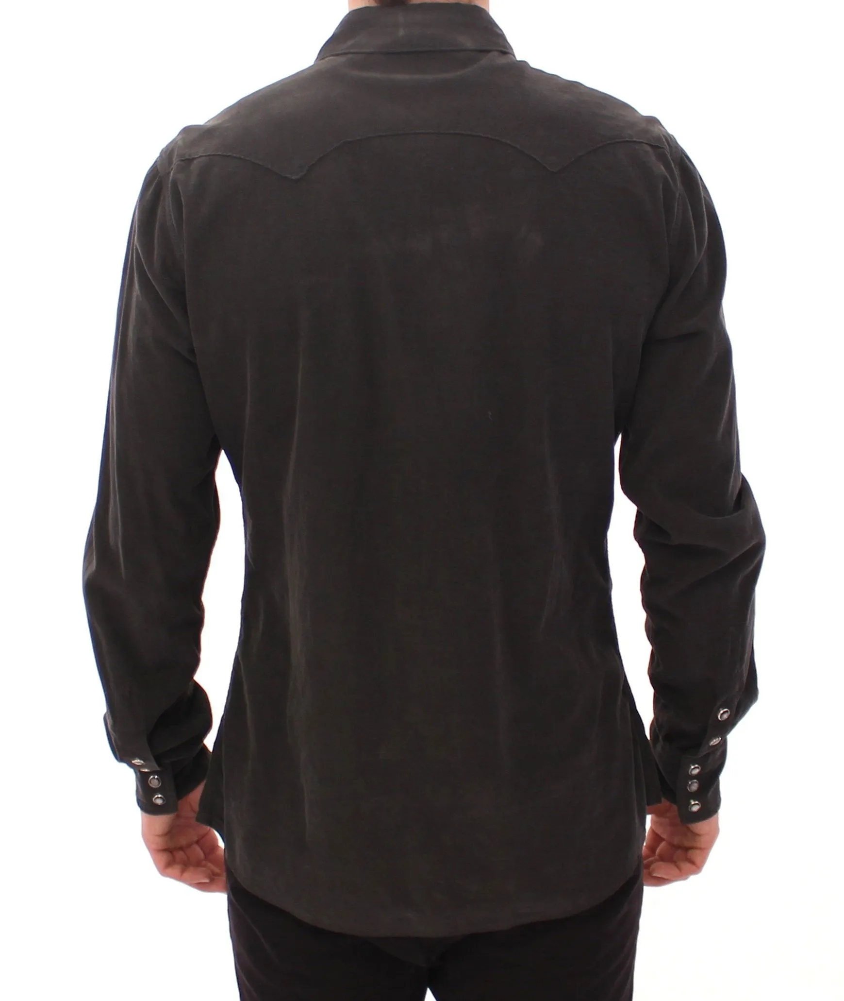 Gray Long Sleeve Manchester Sicilia Casual Shirt