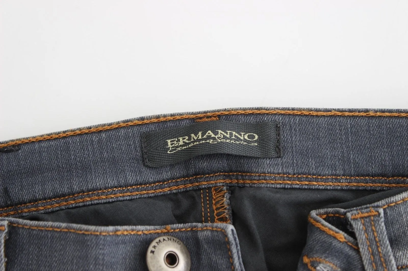 Gray Slim Jeans Denim Pants Skinny Leg Stretch