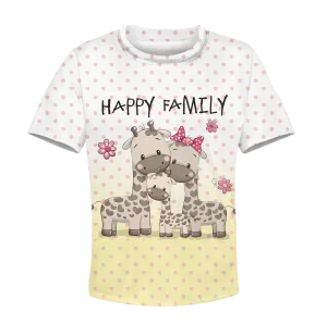 Happy family of giraffe Kid Custom Cosplay Hoodies Apparel
