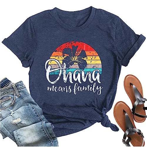 Hawaiian Shirts for Women Palm Trees Beach Graphic Tee Tops Summer Vacation Short Sleeve Tshirt Tops
