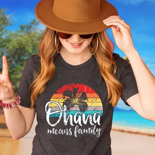 Hawaiian Shirts for Women Palm Trees Beach Graphic Tee Tops Summer Vacation Short Sleeve Tshirt Tops