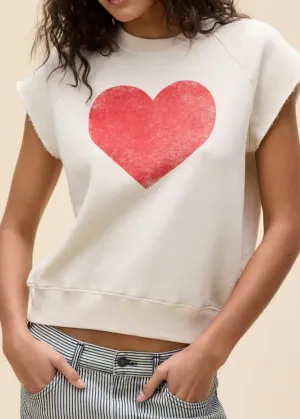 Heart Cutoff Sweatshirt