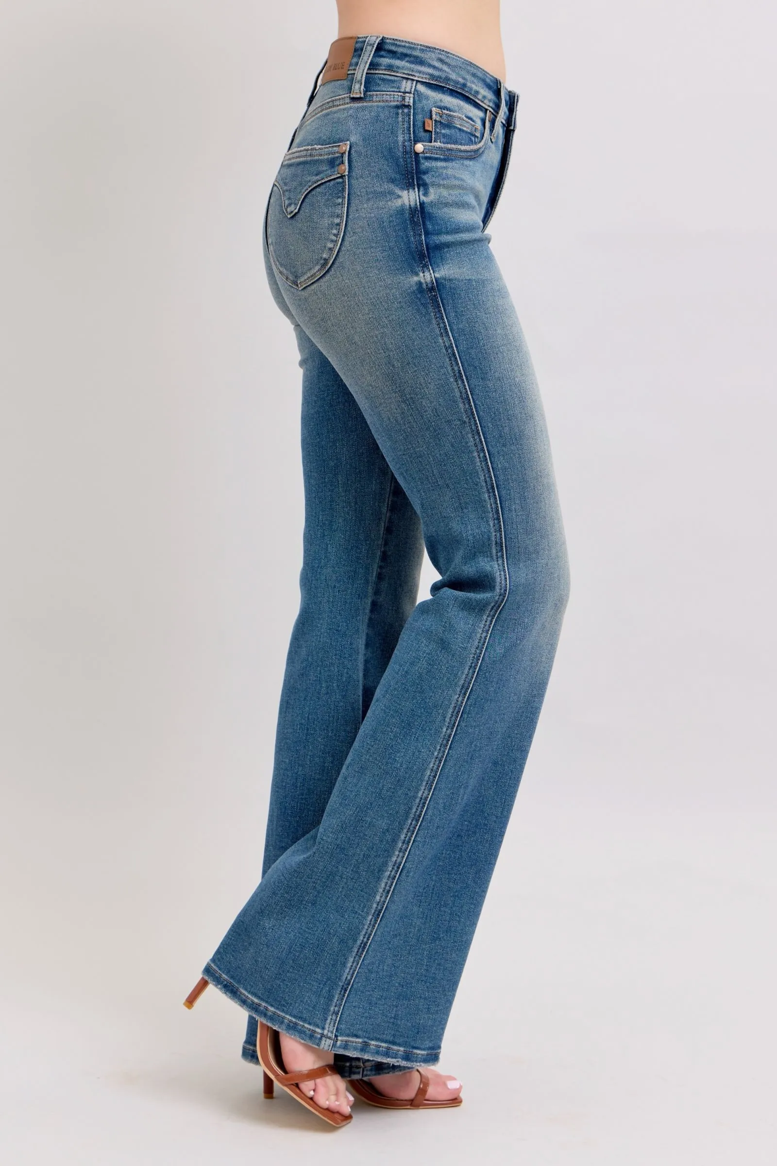 Heidi MidRise Tummy Control Vintage Wash Flare