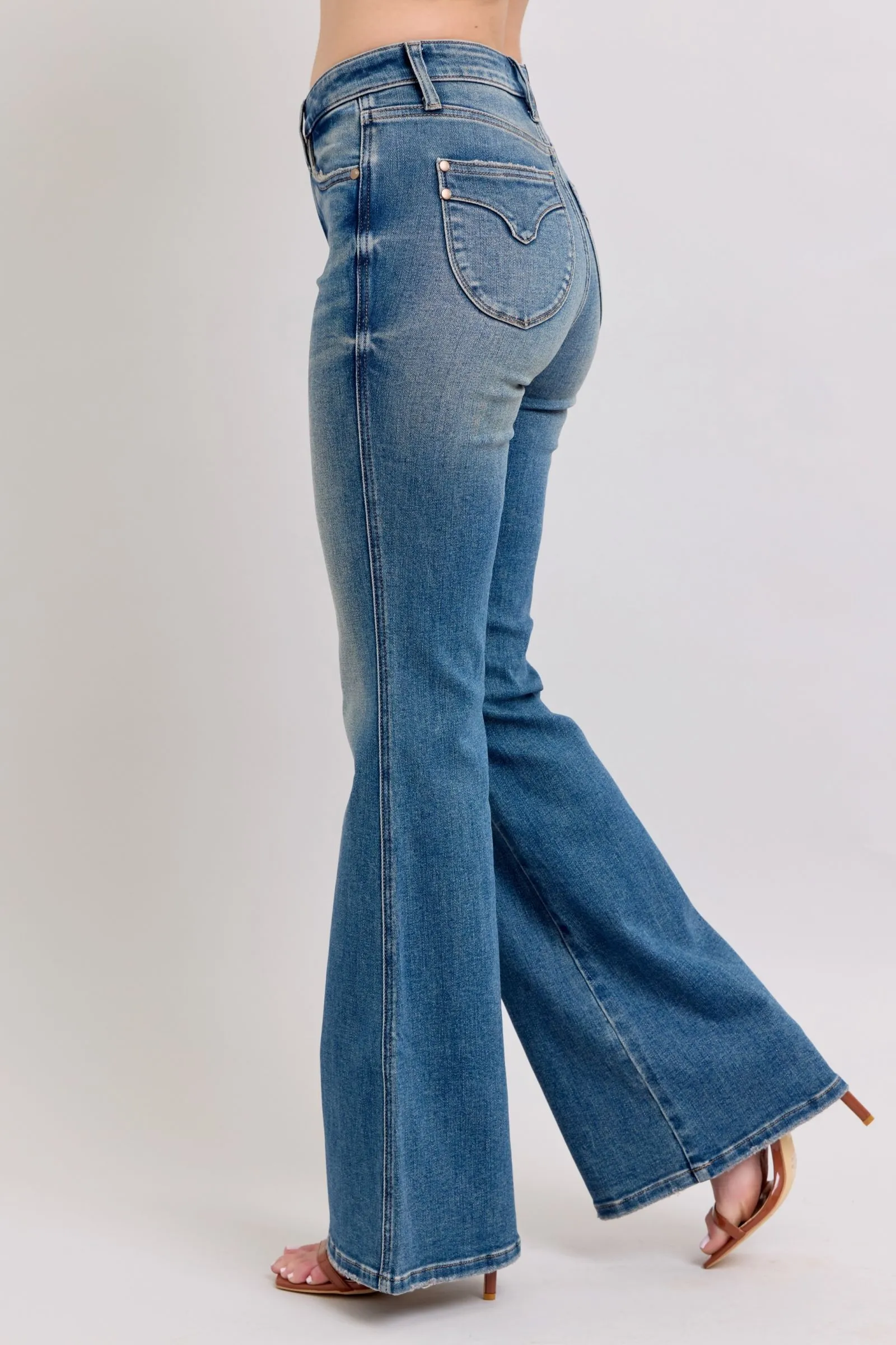 Heidi MidRise Tummy Control Vintage Wash Flare