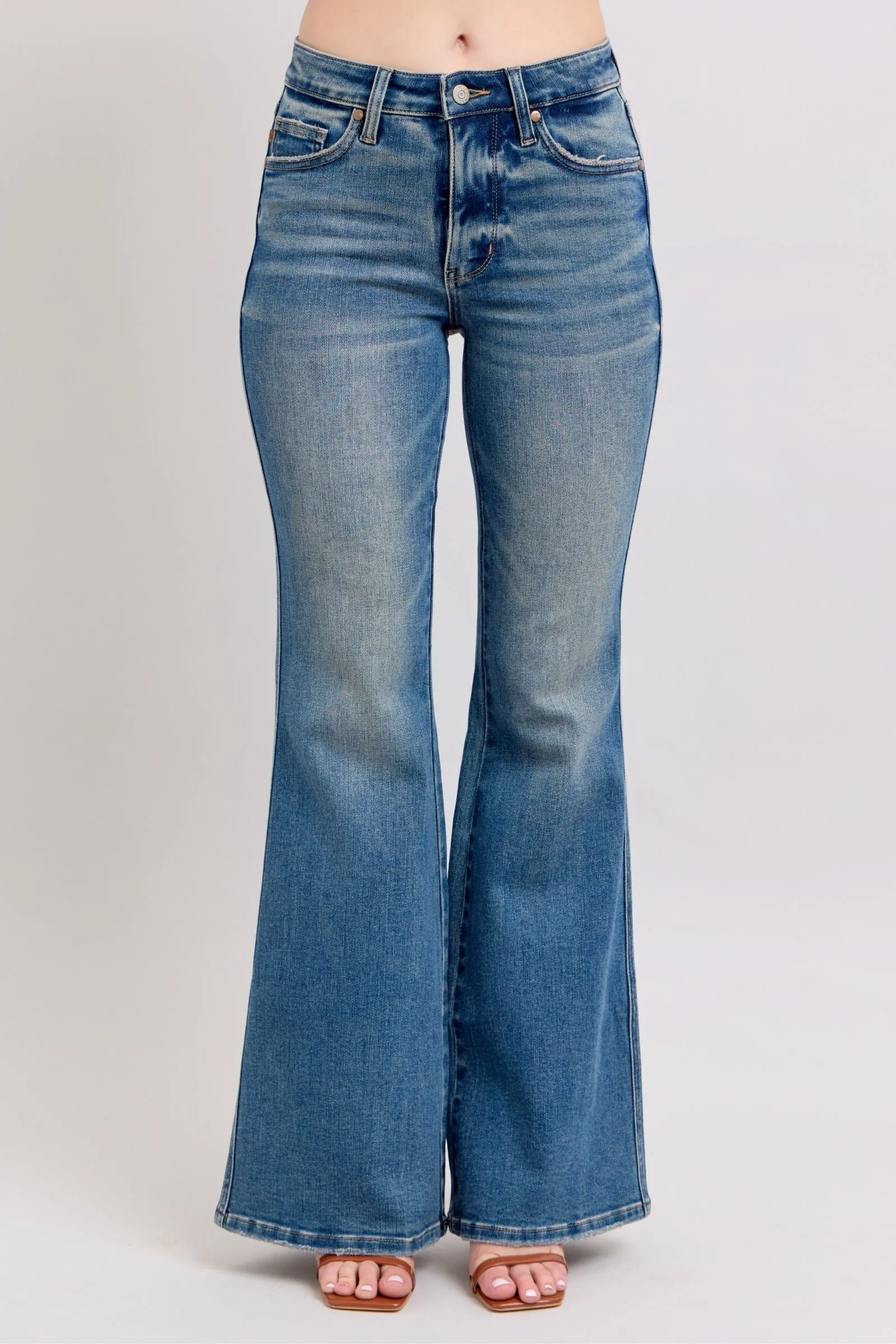 Heidi MidRise Tummy Control Vintage Wash Flare