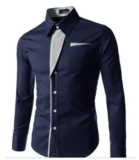 Herren Elite Einfarbiges Slim Fit Knopfleistenhemd
