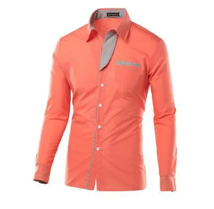 Herren Elite Einfarbiges Slim Fit Knopfleistenhemd