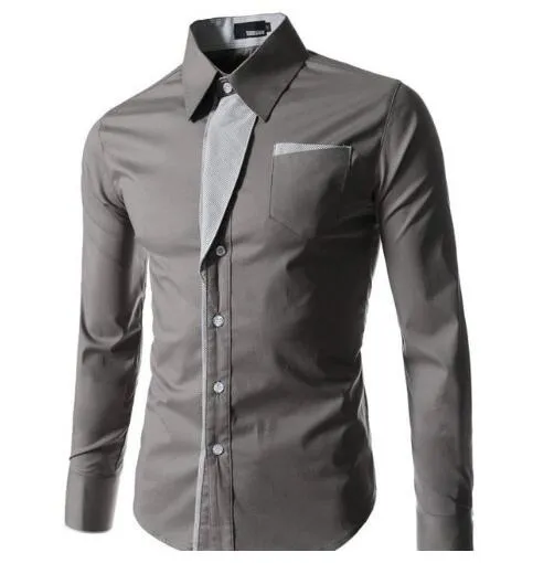 Herren Elite Einfarbiges Slim Fit Knopfleistenhemd