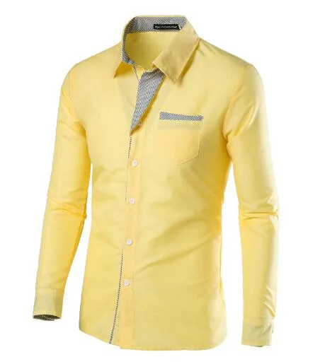 Herren Elite Einfarbiges Slim Fit Knopfleistenhemd