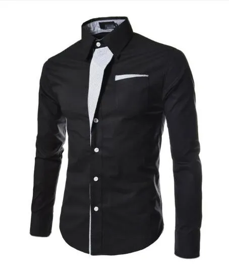 Herren Elite Einfarbiges Slim Fit Knopfleistenhemd