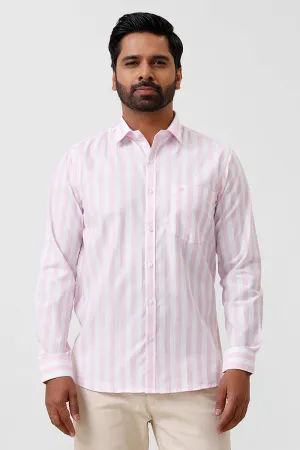Hopper Stripes - Pink With White Casual Shirts For Men | Ariser