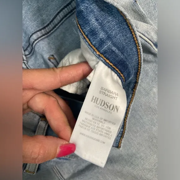 Hudson Barbara Straight Leg High waisted Light Wash Denim Jeans Women’s Size 28