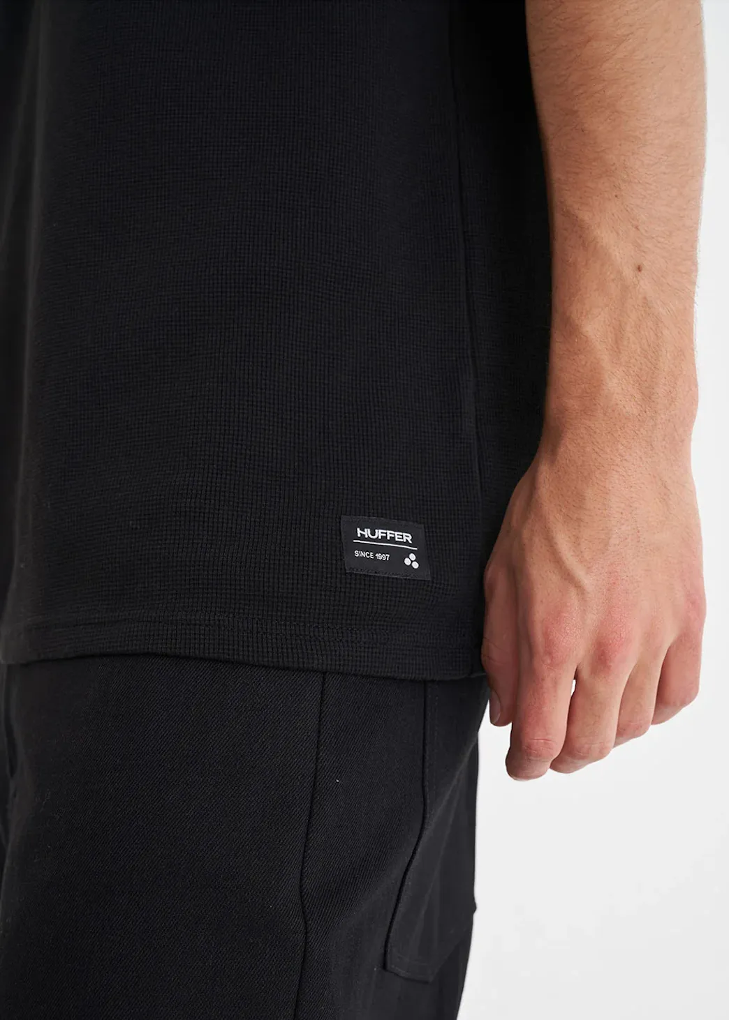 HUFFER Waffle Sup Tee - Black