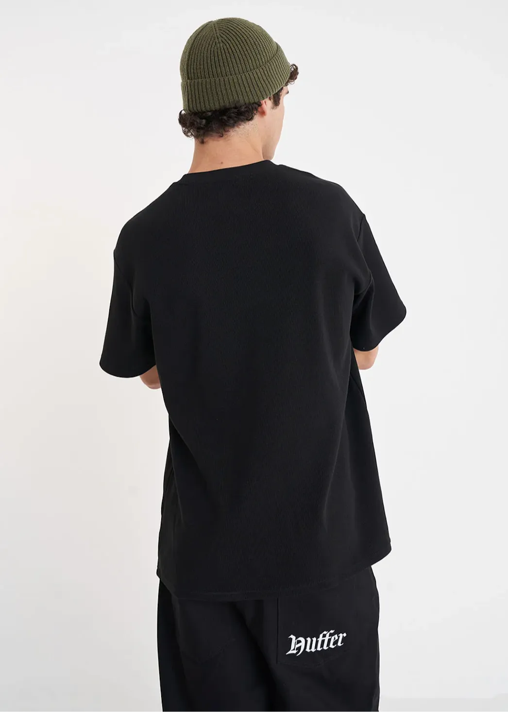 HUFFER Waffle Sup Tee - Black