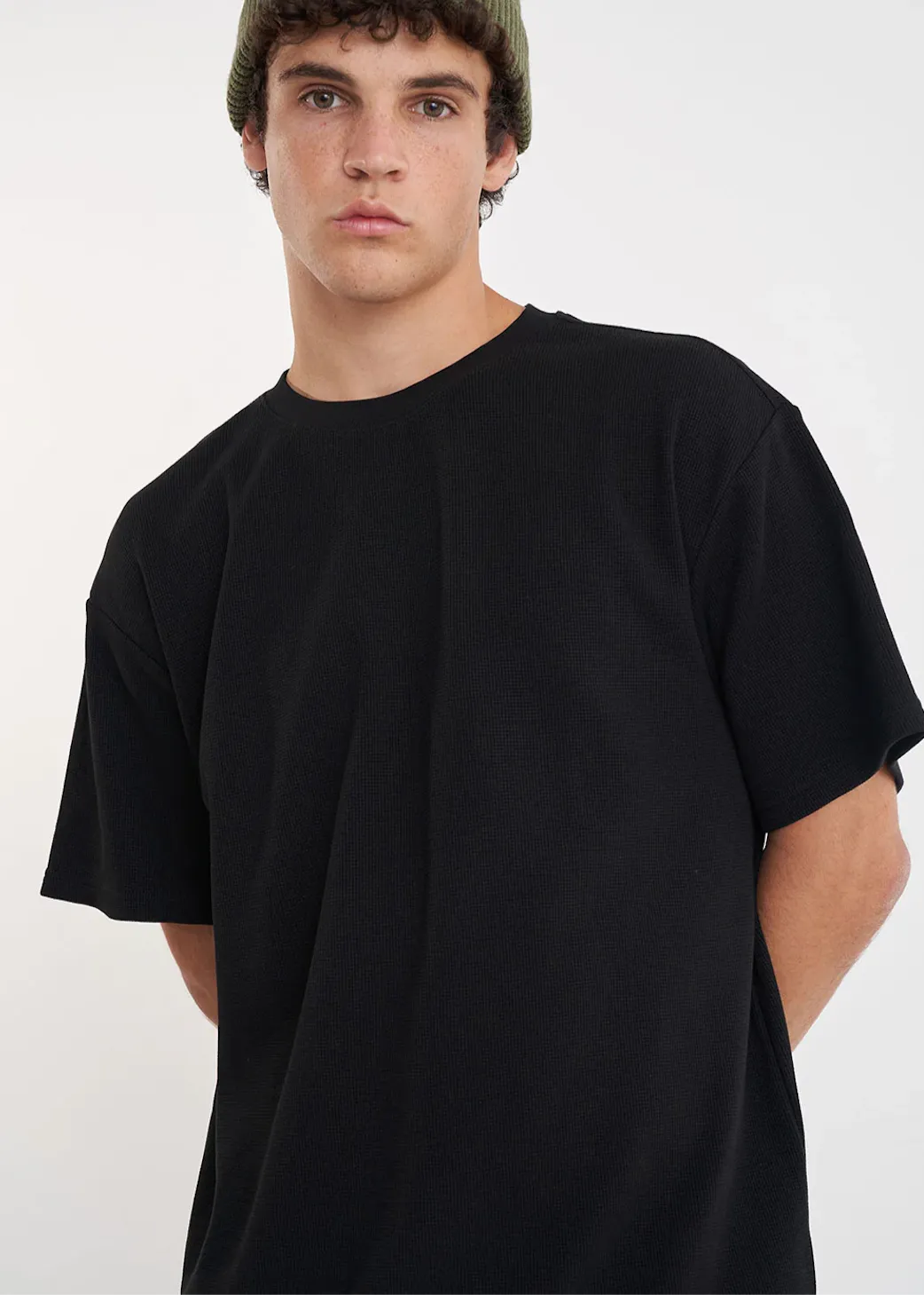HUFFER Waffle Sup Tee - Black
