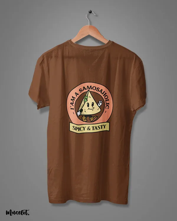 I am a samosaholic printed t shirts