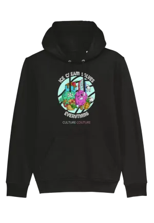 Ice Cream Solves Everything Hoodie/Black