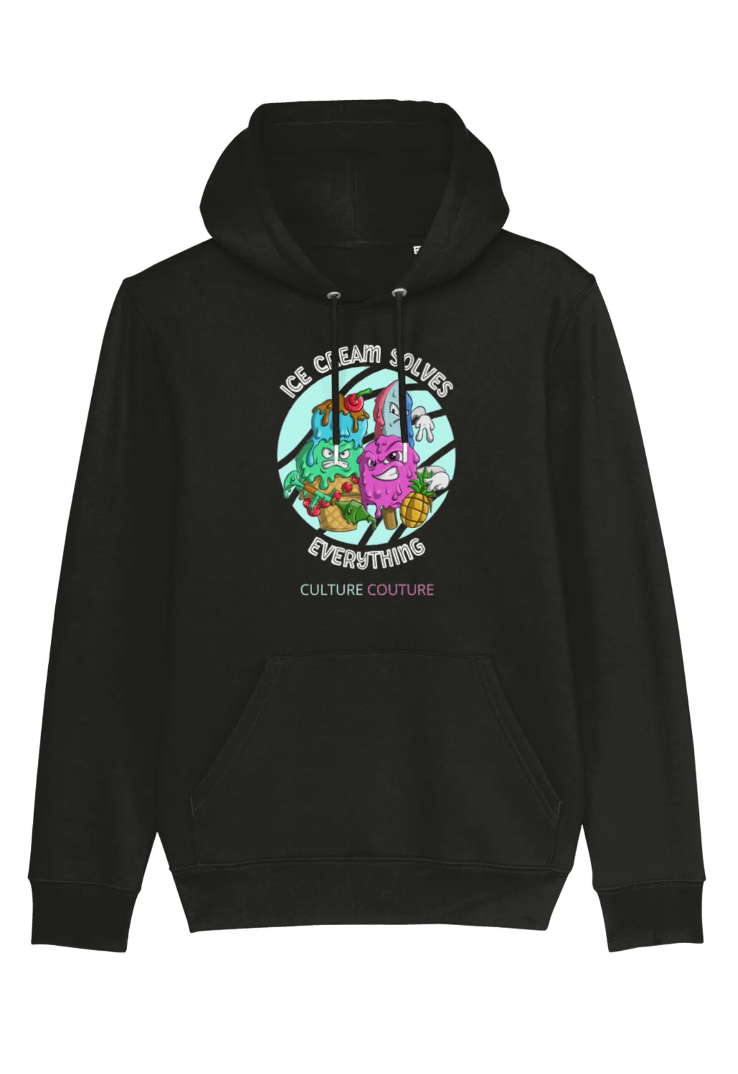 Ice Cream Solves Everything Hoodie/Black