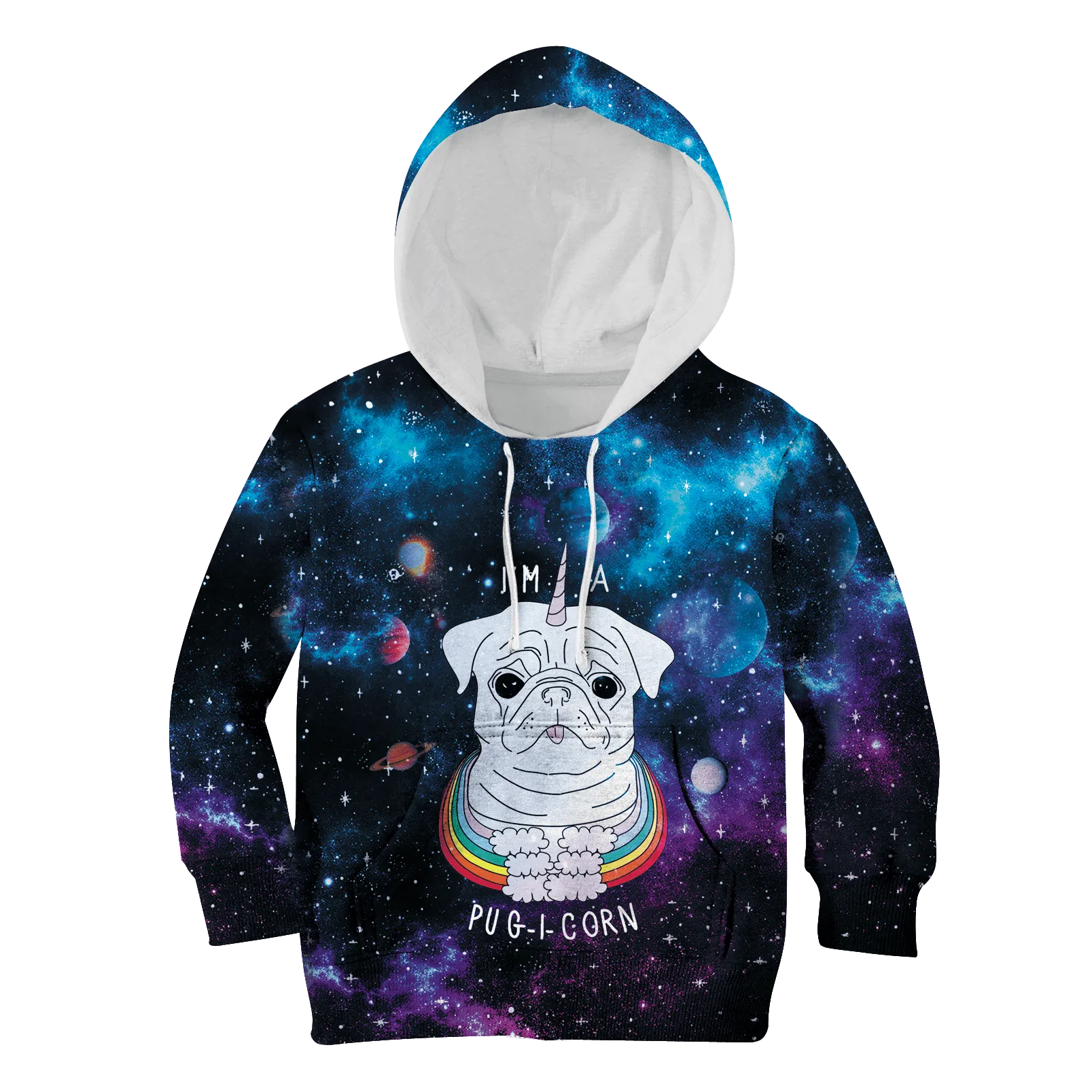 I'm A Pugicorn Custom Cosplay Kid Hoodie