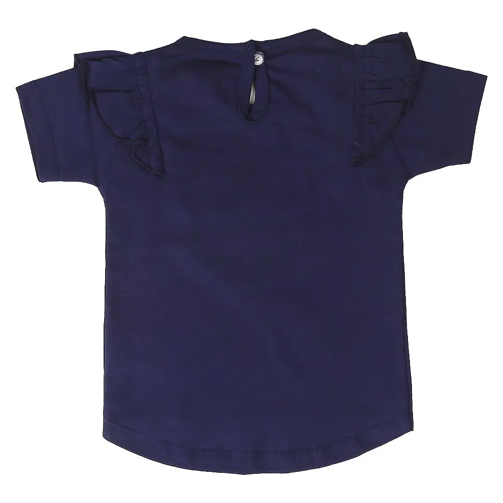 Infant Girls T-Shirts -NAVY | Bachaa Party Baby Clothes Girls Tops & T-Shirts