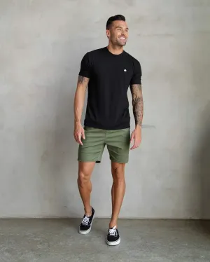 INTO THE AM Mens T Shirt with Logo - Short Sleeve Crew Neck Soft Fitted Tees S - 4XL Fresh Classic Basic Tshirts Large Black
