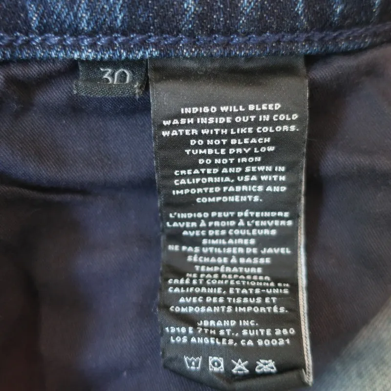 J Brand 1212 Runway Super High-Rise Slim Straight Jeans Amica Blue Size 30 NEW