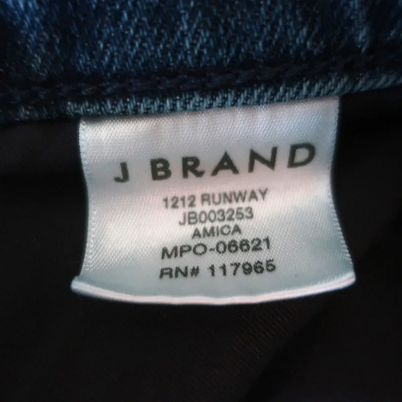 J Brand 1212 Runway Super High-Rise Slim Straight Jeans Amica Blue Size 30 NEW