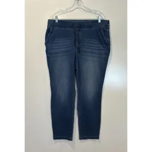 J Jill Pure Jill Soft Indigo Slim Leg Jeans Pull On Tie Waist Womens Large (1060