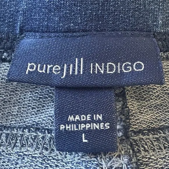 J Jill Pure Jill Soft Indigo Slim Leg Jeans Pull On Tie Waist Womens Large (1060