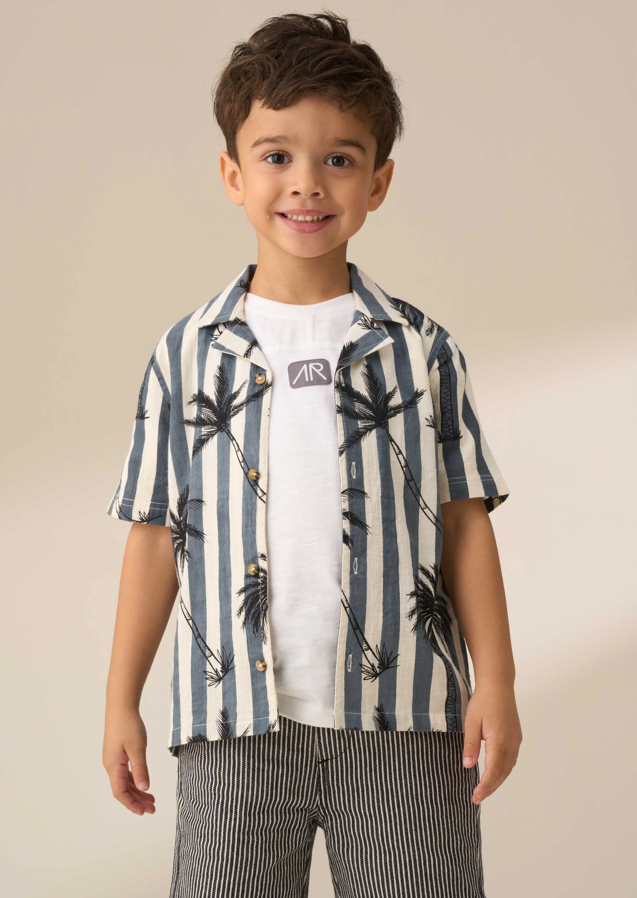 Jamie Black Palm Print Resort Shirt