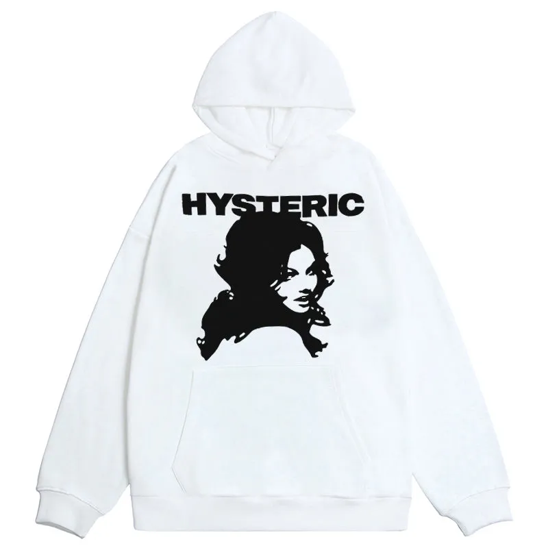 JazzHer Y2K Retro Print Hoodies Women Autumn and winter Casual Oversized Long Sleeve Pullovers Tops Harajuku Unisex Loose Sweatshirt emo