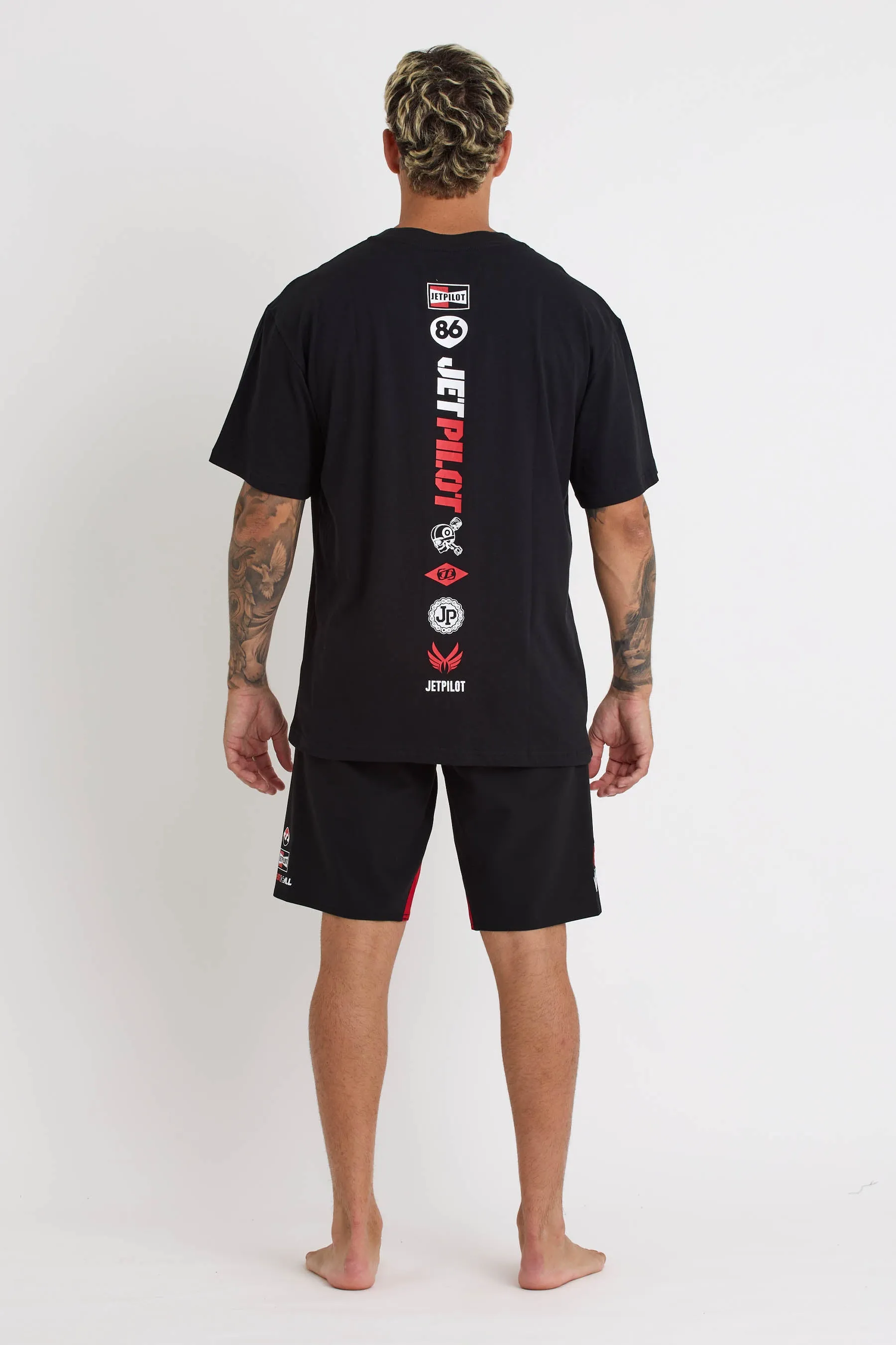 Jetpilot 86 Spinal Tee - Black/Red