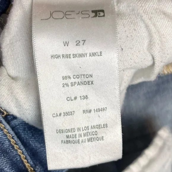 JOE'S Jeans Women's Blue Michelle High-rise Skinny Ankle Cut Size 27