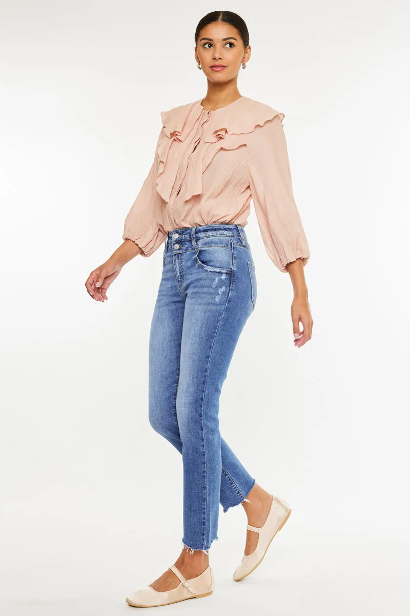 Kathleen High Rise Slim Straight Jeans
