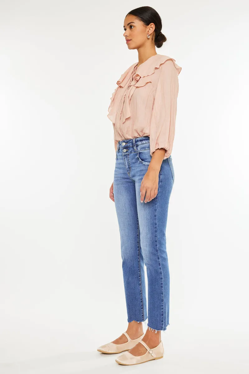 Kathleen High Rise Slim Straight Jeans