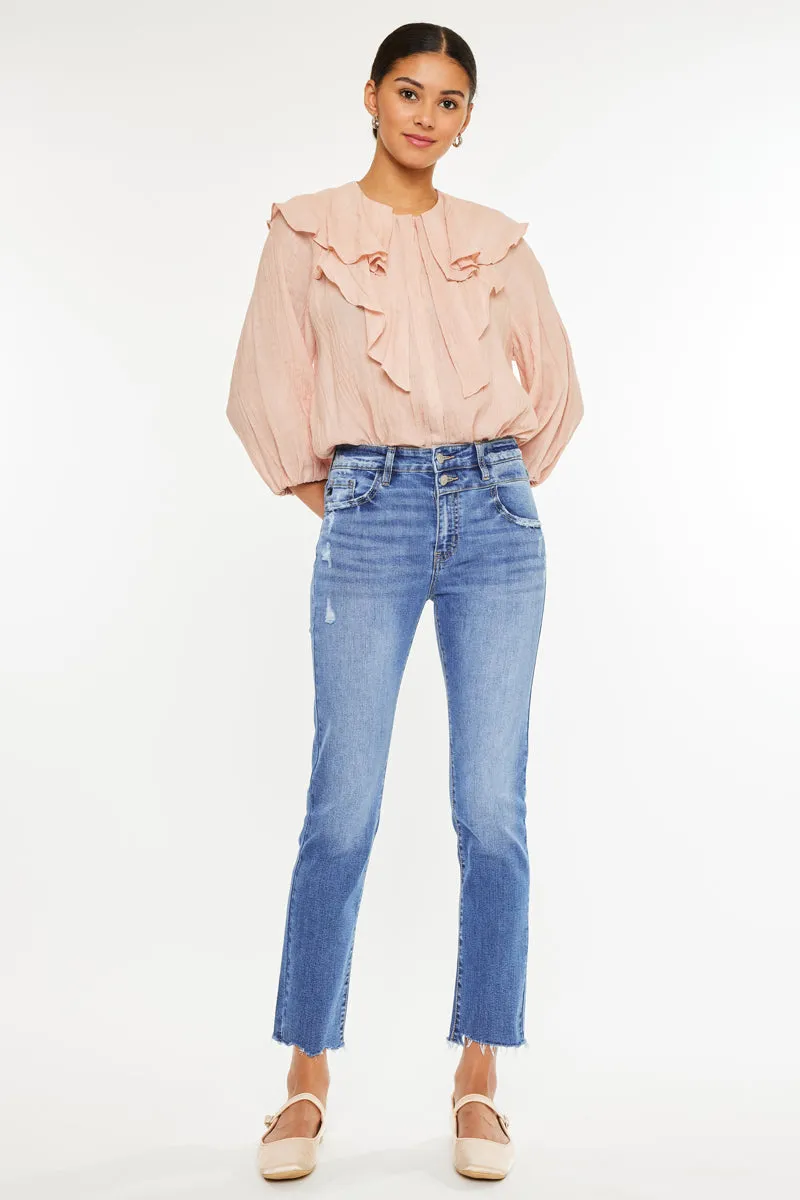 Kathleen High Rise Slim Straight Jeans
