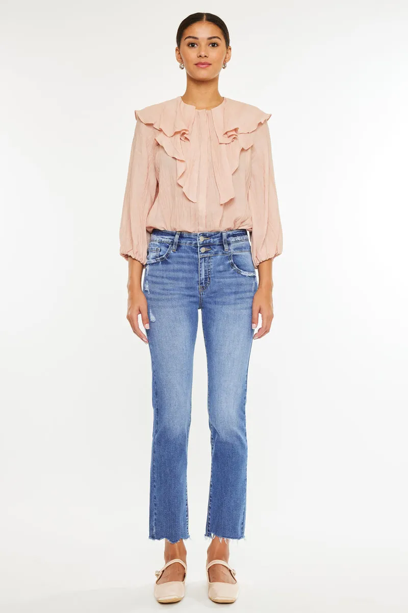 Kathleen High Rise Slim Straight Jeans