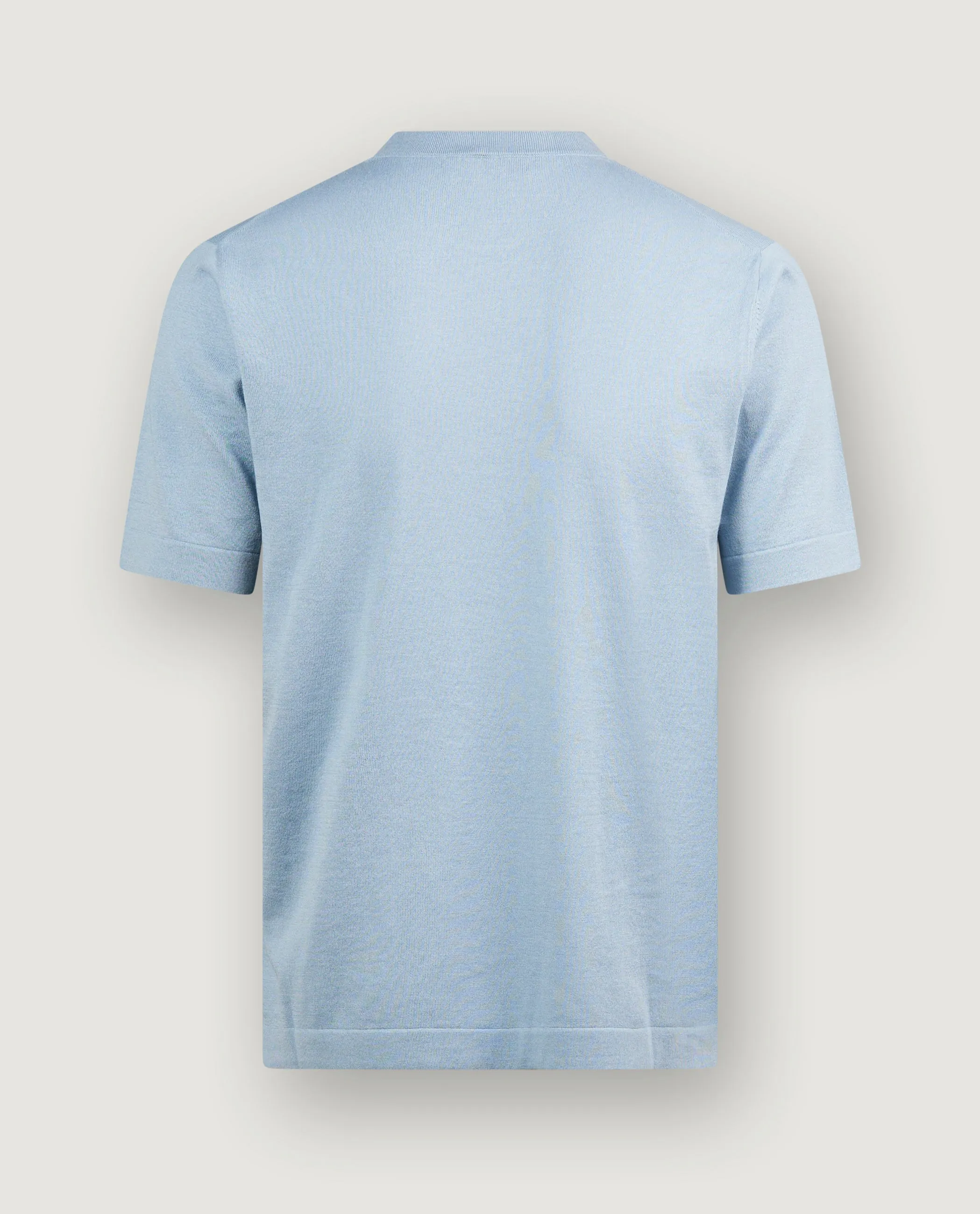 Katoen Zijde T-Shirt - Lichtblauw
