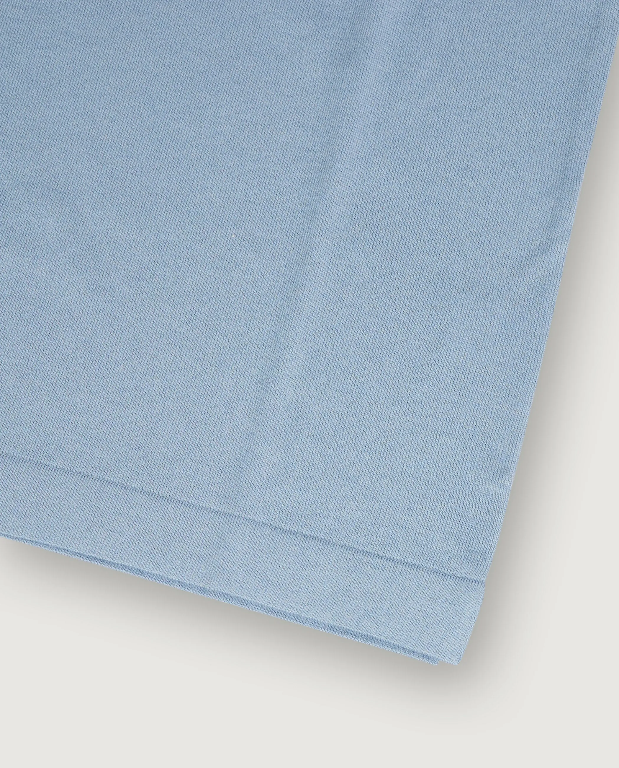 Katoen Zijde T-Shirt - Lichtblauw