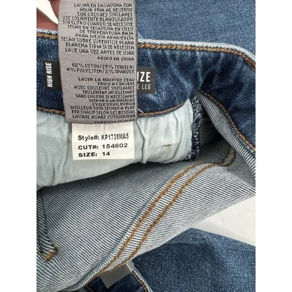 Kut From The Kloth Jeans Size 14 High Rise Button Fly Charlize Slim Raw Hem NWT​