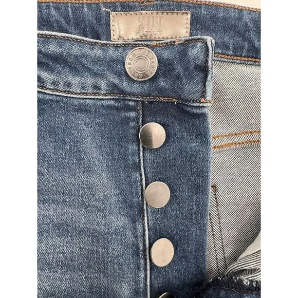 Kut From The Kloth Jeans Size 14 High Rise Button Fly Charlize Slim Raw Hem NWT​