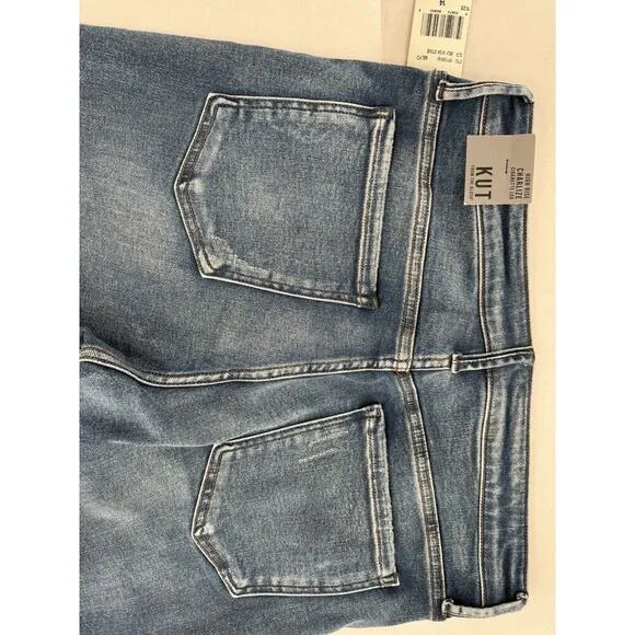 Kut From The Kloth Jeans Size 14 High Rise Button Fly Charlize Slim Raw Hem NWT​