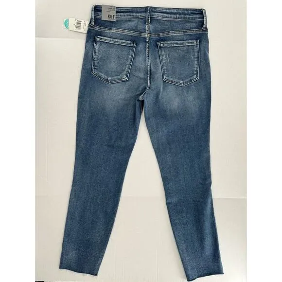Kut From The Kloth Jeans Size 14 High Rise Button Fly Charlize Slim Raw Hem NWT​