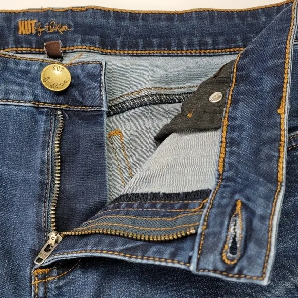 Kut From The Kloth Mia Toothpick Mid Rise Skinny Denim Blue Jeans Sz 12