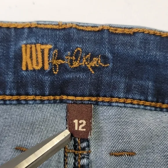 Kut From The Kloth Mia Toothpick Mid Rise Skinny Denim Blue Jeans Sz 12